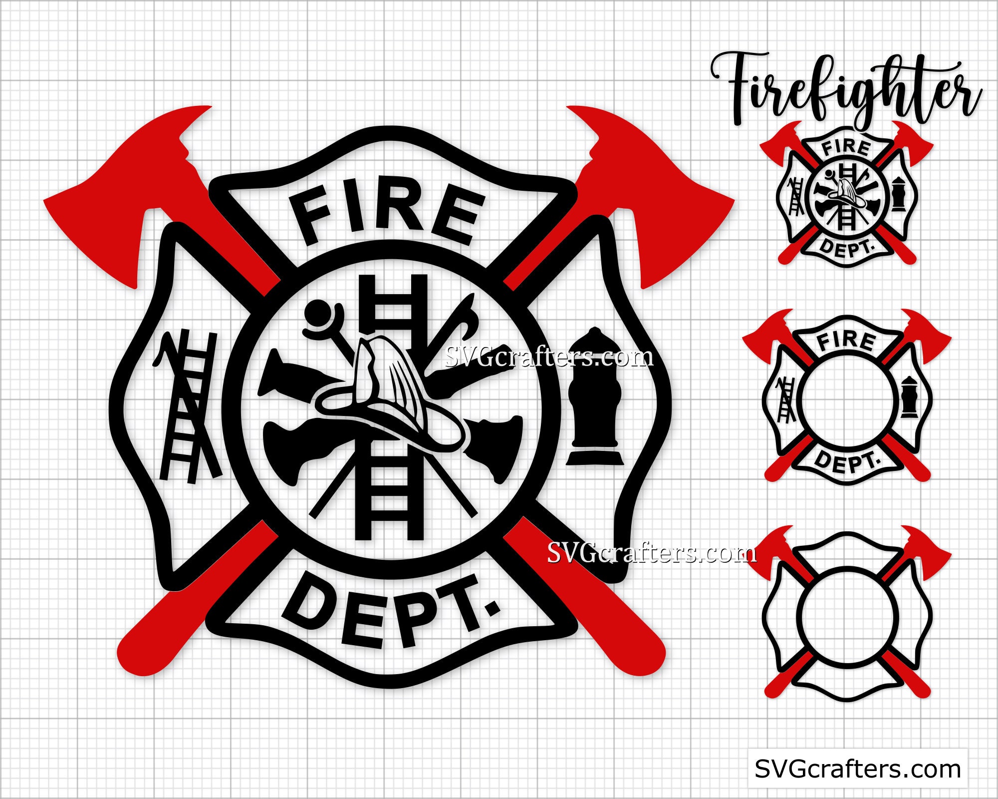 Cricut and Silhouette cut files fire dept svg Firefighter svg fireman