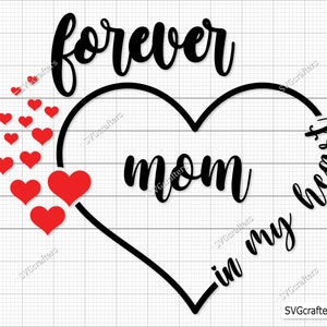 Mom In loving memory svg, memorial svg, Forever In My Heart svg, angel wings svg, heaven svg, wings svg - Printable, Cricut & Silhouette