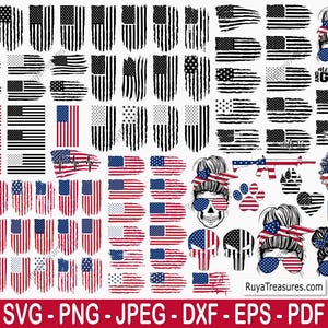 File vettoriale bandiera americana, silhouette bandiera americana / 4 luglio Svg Png, Laser CNC Plasma Waterjet - Patriottico Svg, DXF, EPS, Png, file Jpeg