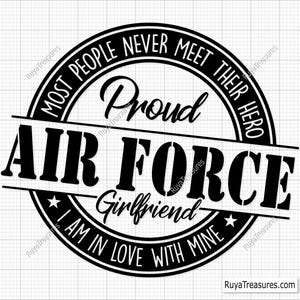 Namorada orgulhosa da Força Aérea Svg, Força Aérea Svg, Militar Svg, Exército Svg, Patriótico Svg, Esposa da Força Aérea Svg, Dia dos Veteranos Svg, Memorial Day Svg