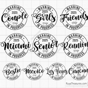 Warning Trip in Progress Svg, Warning Family Trip in Progress Svg, Trip in Progress Svg, Winter Break Svg - Cricut & Silhouette Files