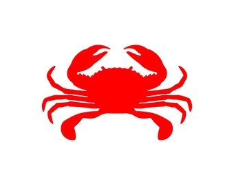 Red Crab Silhouette SVG, Coastal Decor Clipart, Beach Crab Svg, Ocean Animal Svg, Seafood Svg, Nautical Svg