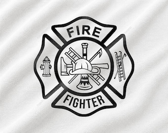 Firefighter Maltese Cross SVG, Fire Department Badge Design, Fireman Emblem Graphic, First Responder Tribute, Rescue Crew Clipart