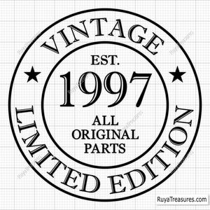 28th Birthday Svg Png, 28th Svg, Aged to Perfection Svg, 28 and Fabulous Svg, Vintage 1997 Svg - Printable, Cricut & Silhouette Cut Files