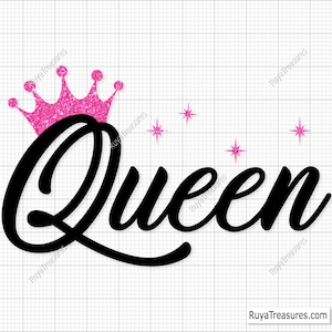 Königin SVG, Geburtstagskönigin Monogramm, schwarze Königin Geburtstagsgeschenk, Geburtstagsgeschenk, Prinzessin Krone, Geburtstagsgeschenk, schwarze Krone - Printable, Cricut & Silhouette