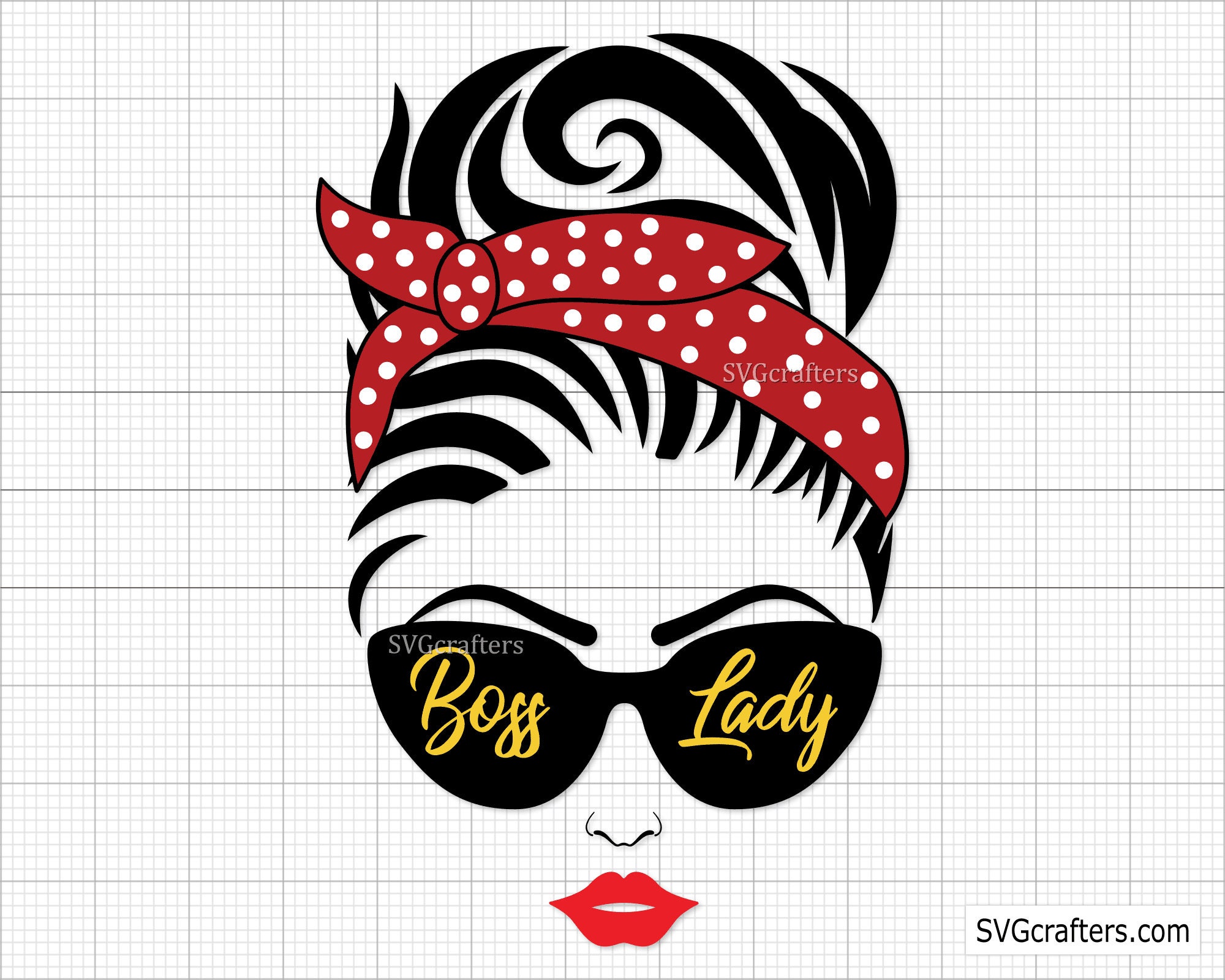 Boss Lady SVG, Girl Silhouette SVG, Woman Head SVG, Messy Bun SVG, Bun ...