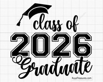 Clase de 2026 Graduado Svg Png, Graduación Svg, Graduado Svg, Graduación 2026 Svg, Senior 2026 Svg, Escuela Secundaria, Graduación Universitaria Svg