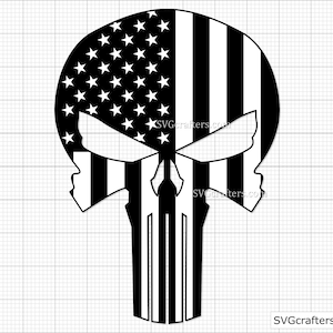 American Punisher Flag svg, Punisher svg, Punisher skull svg, skull svg, sugar skull svg, the punisher svg - Printable, Cricut & Silhouette