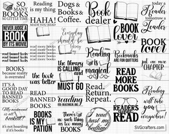 Reading svg png Bundle, Reading Books svg, Book Lover svg, librarian svg, books svg, book lover shirt - Printable, Cricut & Silhouette files