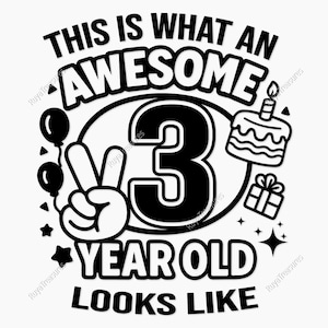 3e anniversaire Svg, voici à quoi ressemble un enfant de 3 ans génial, Svg tout-petit garçon, anniversaire chemise Svg, trois ans Svg, anniversaire de garçon