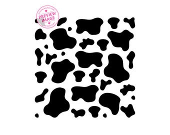 Cow Print Pattern Svg Clipart, Western Cowhide Spots Design, Farm Animal Print Background, Trendy Cow Pattern Graphic (Digital Download)