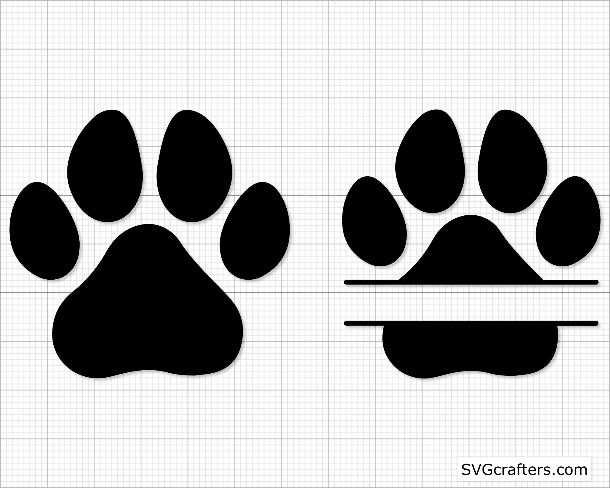 Embellishments paw and heart svg paw love svg Dog Paw Digital File