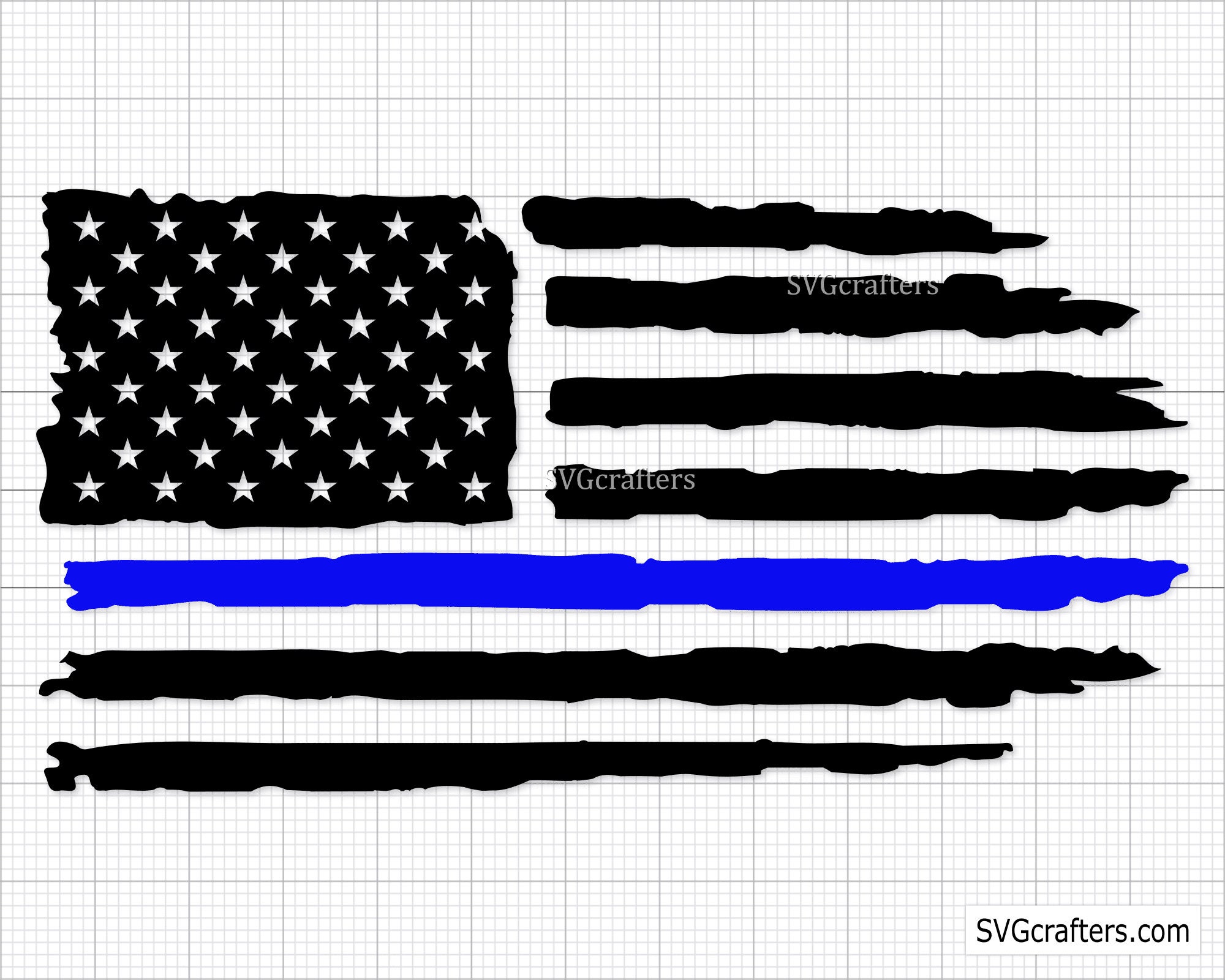 Police Flag svg back the blue svg thin blue line svg police | Etsy