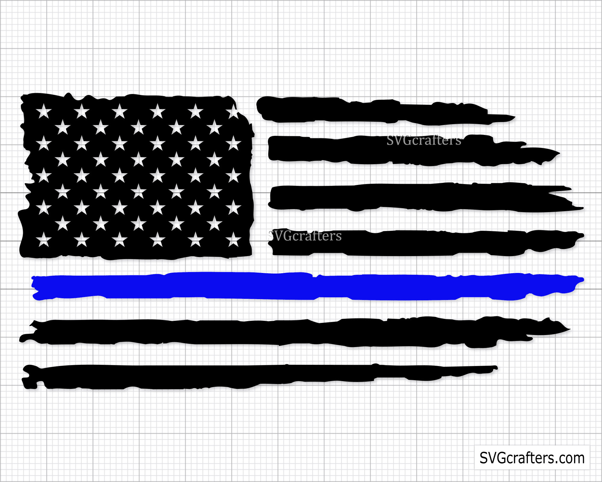 Police Flag svg back the blue svg thin blue line svg police | Etsy