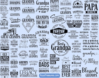 Opa Svg-bundel, Vaderdag Svg, Pawpaw Svg, Papa Svg, beste opa ooit Svg, opa Quotes gesneden bestand, opa Cricut silhouet-bestanden