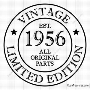 70e verjaardag Svg Png, 70e Svg, Aged to Perfection Svg, 70 and Fabulous Svg, Vintage 1956 Svg - afdrukbaar, Cricut & Silhouette Cut-bestand