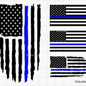 Police svg, Back the Blue svg, Thin Blue Line svg, Police Officer svg, Police Wife svg, Distressed Flag svg - Printable, Cricut & Silhouette