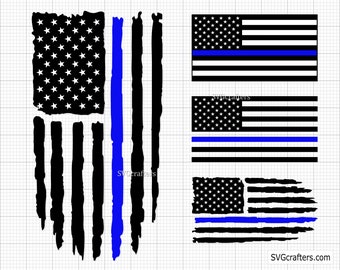 Police svg, Back the Blue svg, Thin Blue Line svg, Police Officer svg, Police Wife svg, Distressed Flag svg - Printable, Cricut & Silhouette