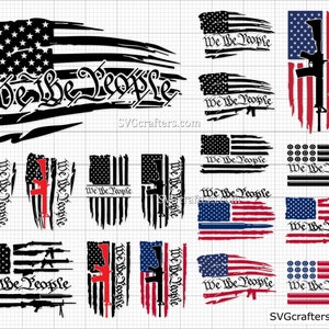Bandera estadounidense svg, patriótico svg, nosotros el pueblo svg, segunda enmienda svg, 4 de julio svg, libertad svg - Archivo imprimible, Cricut y Silhouette