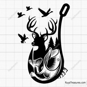 Deer Hunting Svg, Fishing Svg, Duck Scenery Svg, Wildlife Hunting Svg, Deer Silhouette Svg, Duck Hunting Svg, Bass Fishing Svg, Outdoor Svg