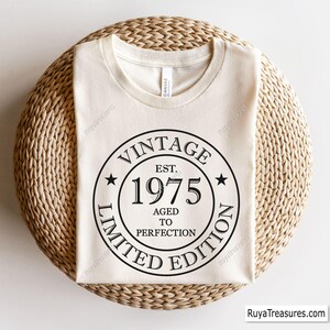 51st Birthday Vintage 1975 Limited Edition Svg