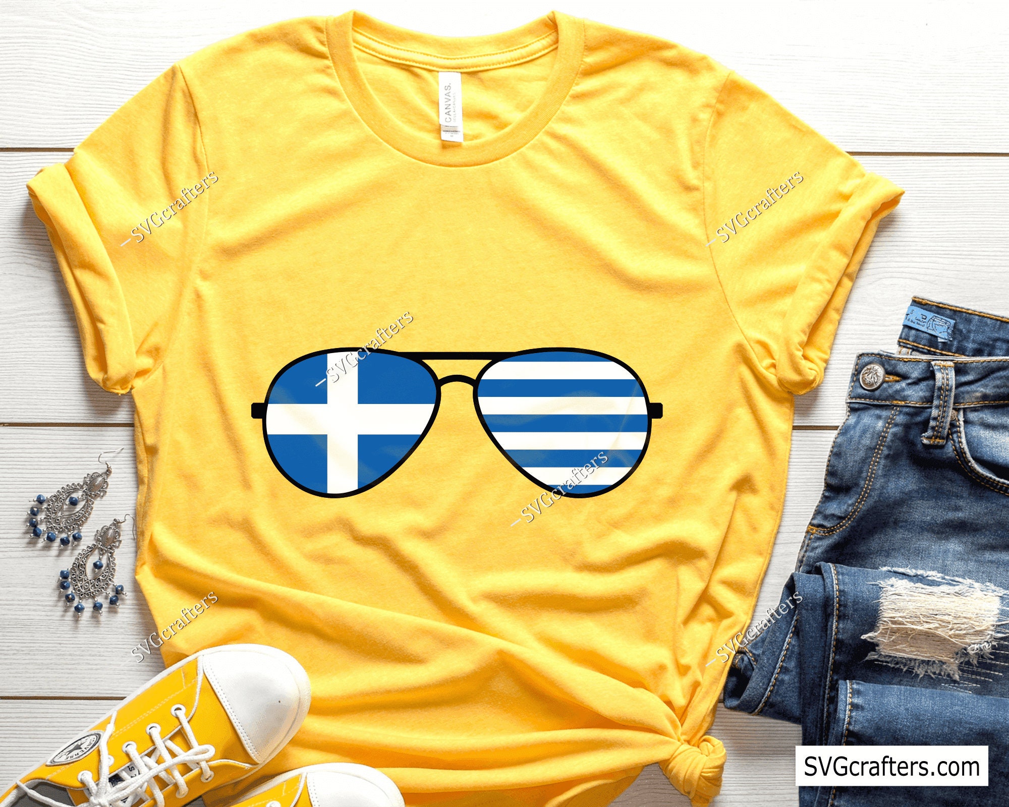 Greece Flag Aviator Sunglasses Svg, Greece Flag Svg, Greek Svg