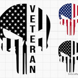 Veteran Punisher Flag svg, Veteran svg, Punisher svg, Punisher skull svg, skull svg, sugar skull svg, military svg, army svg, us veteran svg