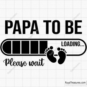 SVG «Futuro papá», SVG «Ascendido a papá», SVG «Anuncio de bebé», SVG «Establecido», SVG «Papá desde 2026», SVG «Próximamente» - Cricut y Silhouette