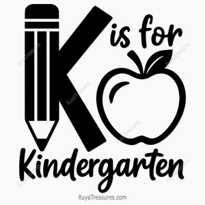 K sta per Kindergarten (SVG), Primo giorno di scuola (SVG), Studente di scuola materna (SVG), Ritorno a scuola (SVG), Livello scolastico (SVG), Scuola (SVG), Classe (SVG)