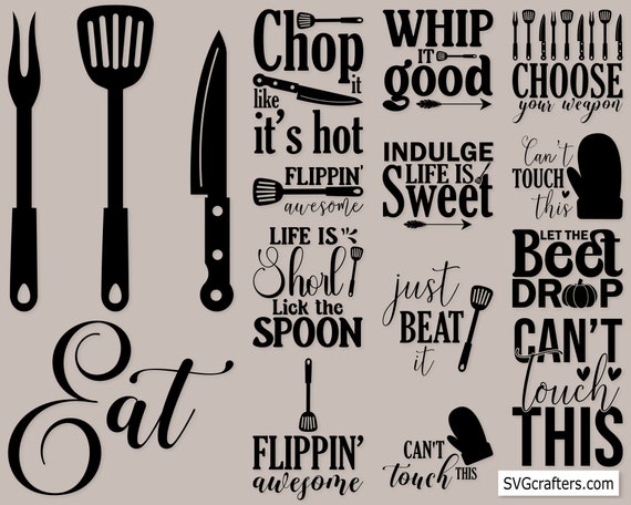 Funny Kitchen SVG Bundle, Cooking quotes