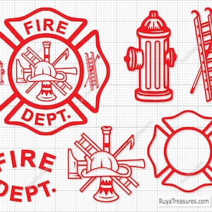 Fire Dept Svg, Firefighter Svg, Maltese Cross Svg, Fireman Svg, Fire Department Svg, Fire Fighter Svg -Printable, Cricut & Silhouette Files