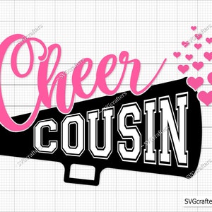 Cheer Cousin svg, Football Cousin svg, Game day svg, Cousins svg, Cheerleader svg, Cousin svg, Cheer mom svg - Imprimível, Cricut e Silhouette