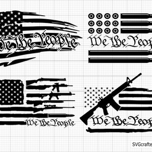 Bandiera americana con pistola in formato svg, bandiera con fucile in formato svg, armi in formato svg, 2° emendamento in formato svg, bandiera in formato svg rovinata, militare in formato svg - File stampabili, Cricut e Silhouette