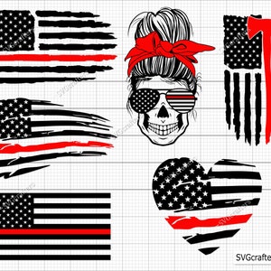 Firefighter svg, fireman svg, fire dept svg, fire department svg, fire svg, thin red line svg - Printable, Cricut and Silhouette cut files