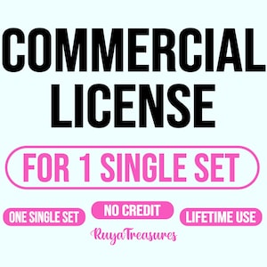 Licença comercial RuyaTreasures para UM único design de conjunto, licença comercial cobrindo UM design RuyaTreasures, licença de papel