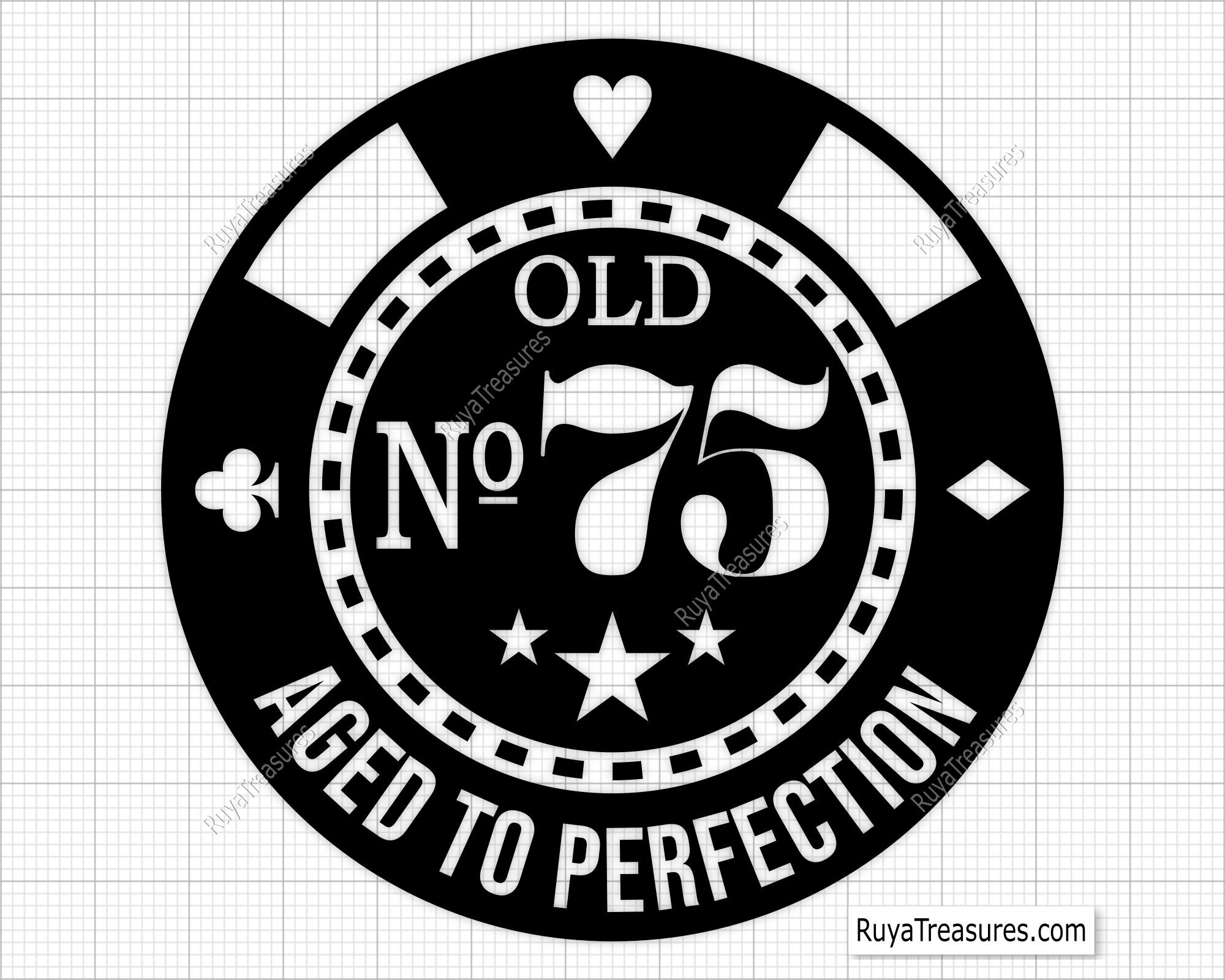 Poker 75th Birthday Svg, 75th Svg, Old Number 75 Svg, 75th Cut File for ...