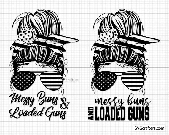 Loaded Gun Sticker Gun Decals Messy Buns And Loaded Guns Decal Gun Stickers