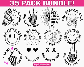 In My Big Sister Era Svg Bundle, Sister Svg, Big Sis Svg, Big Sister Svg, Sibling Svg, Family Svg, Sister Quote Svg, Sister Love Svg