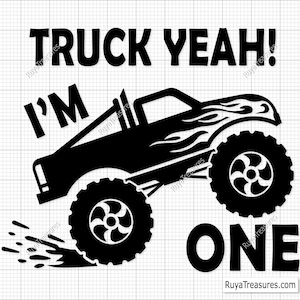 Truck Yeah I'm 1 Svg Png, Truck Yeah Svg, 1° compleanno Svg Png, Maglietta di compleanno per ragazzi Svg, Primo Svg, 1° compleanno ragazzo Svg, Un anno Svg