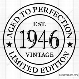 80th Birthday Svg Png, 80th Svg, Aged to Perfection Svg, 80 and Fabulous Svg, Vintage 1946 Svg - Printable, Cricut & Silhouette Cut File