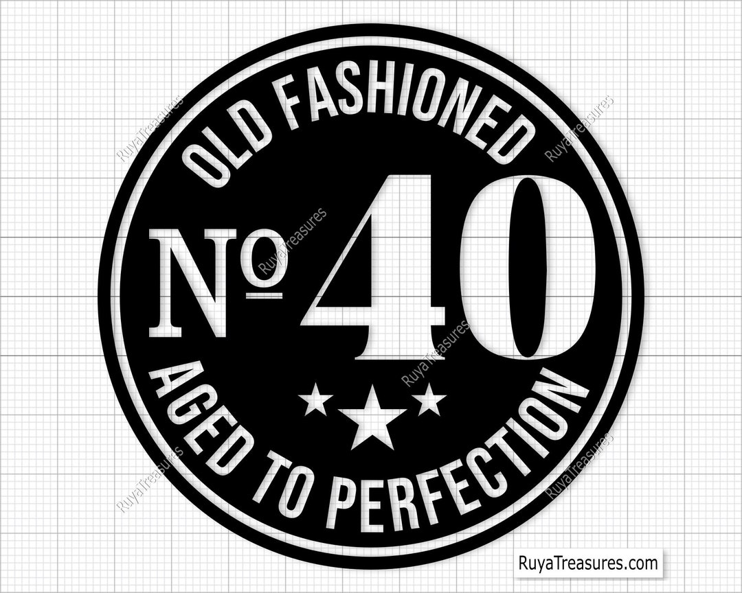 40th Birthday Old Fashioned Svg Png, 40th Svg, Old Number 40 Svg, 40th ...