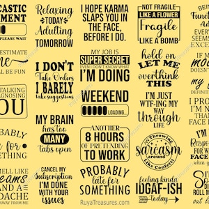 Sarcastic Quotes Bundle Svg