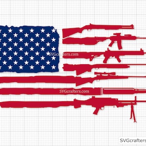 Amerikansk vapenflagga svg, gevärsflagga svg, vapen svg, andra tillägget svg, nödställd flagga svg, militär svg - utskrivbar, Cricut och silhuett