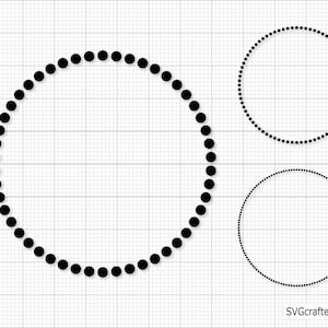 Moldura pontilhada svg, Moldura pontilhada circular svg, Monograma circular svg, Coroa de flores svg, Molduras circulares svg, Círculo svg - Imprimível, Cricut e Silhouette