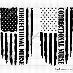 Correctional Nurse Flag Svg, Healthcare Hero Svg, Nurse Svg, American Flag Svg, Corrections Svg, Nurse Flag Svg, Thin Silver Line Svg