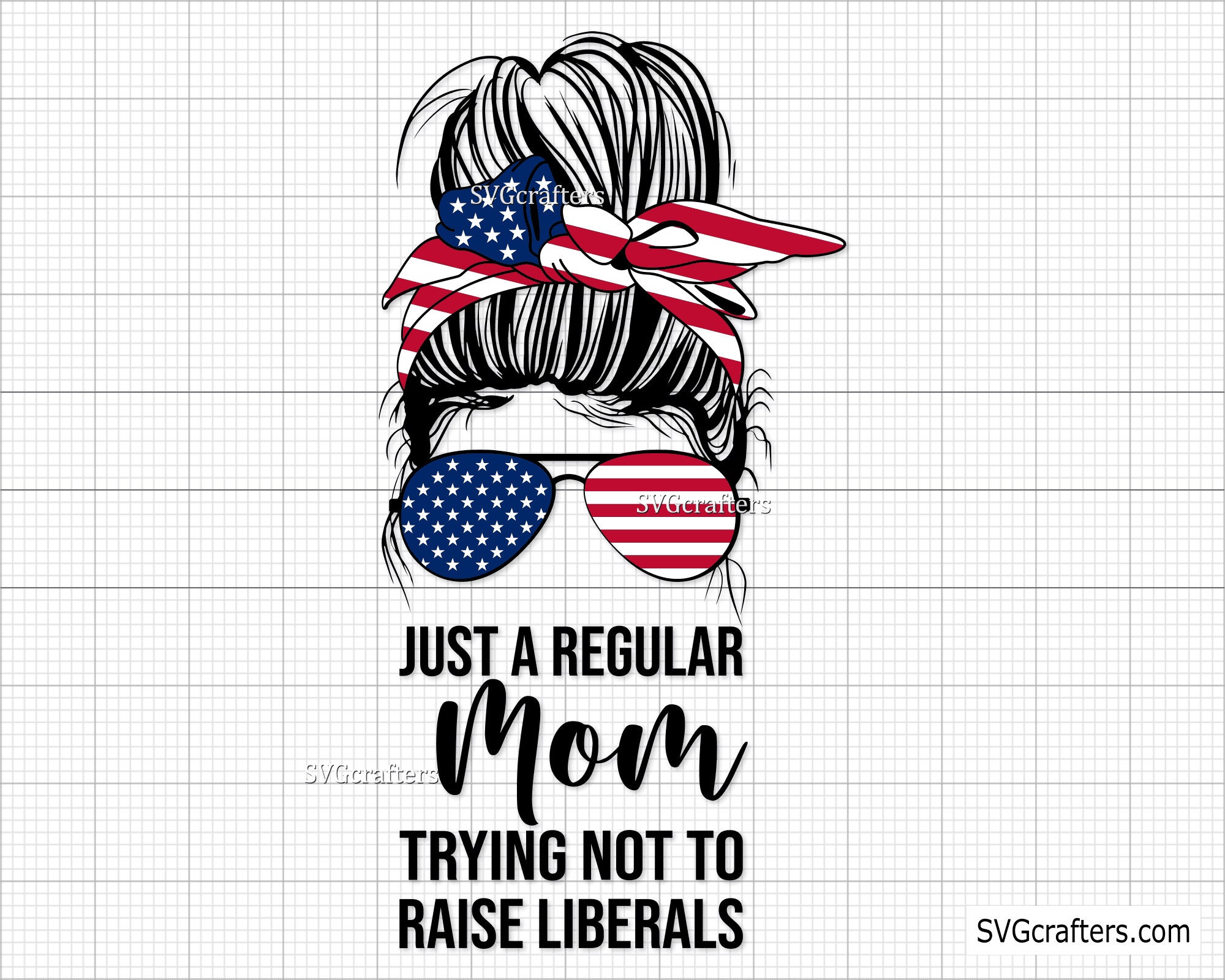 Just a Regular Mom Trying Not To Raise Liberals Skinny Tumbler Funny Patriotic Mother Dad Political Cup For Hot/Cold Drinks 20 Oz 