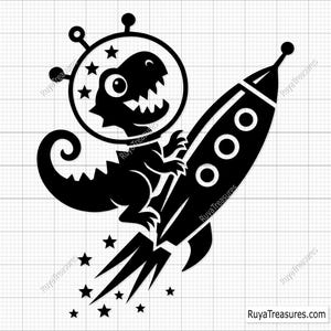 Dino Rakete Abenteuer svg, Dinosaurier Rakete svg, Weltraum Dinosaurier svg, Dino Astronaut svg, Jungen Geburtstag svg, Dino Party svg, Rakete geschnitten Datei