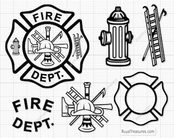 Fire Dept Svg, Firefighter Svg, Maltese Cross Svg, Fireman Svg, Fire Department Svg, Fire Fighter Svg -Printable, Cricut & Silhouette File