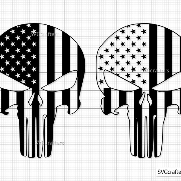 The Punisher Flag svg, Punisher svg, Punisher skull svg, skull svg, sugar skull svg, the punisher svg - Printable, Cricut & Silhouette files