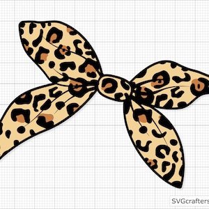 Leopard Headband svg, bandana svg, bow svg, bandana silhouette, messy bun svg, headband svg, hair bun svg - Printable, Cricut & Silhouette